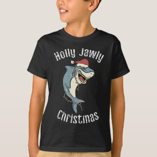 Camiseta Holly Jawly Navidades Funny Santa Shark Xmas Shark