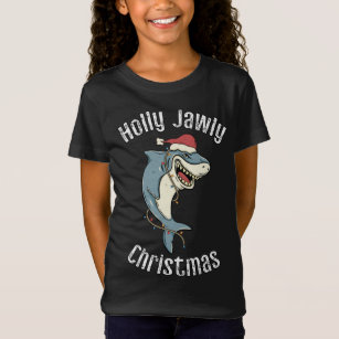 Camiseta Holly Jawly Navidades Funny Santa Shark Xmas Shark
