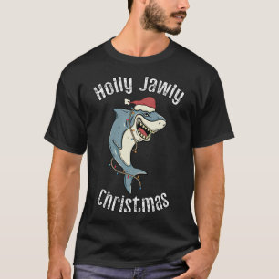 Camiseta Holly Jawly Navidades Funny Santa Shark Xmas Shark
