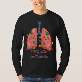 Camiseta Holly Jolly Christmas Lungs for Healthcare T-Shirt