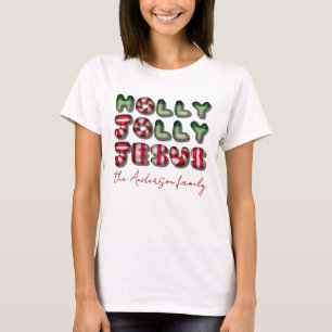 Camiseta Holly Jolly Jesus globo de caramelo 3D óptico en n