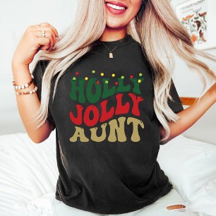 Camiseta Holly Jolly Navidades de la tía Groovy Black