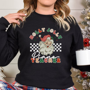 Camiseta Holly Jolly Navidades de profesores de piano retro