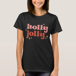 Camiseta Holly Jolly Navidades Groovy Retro
