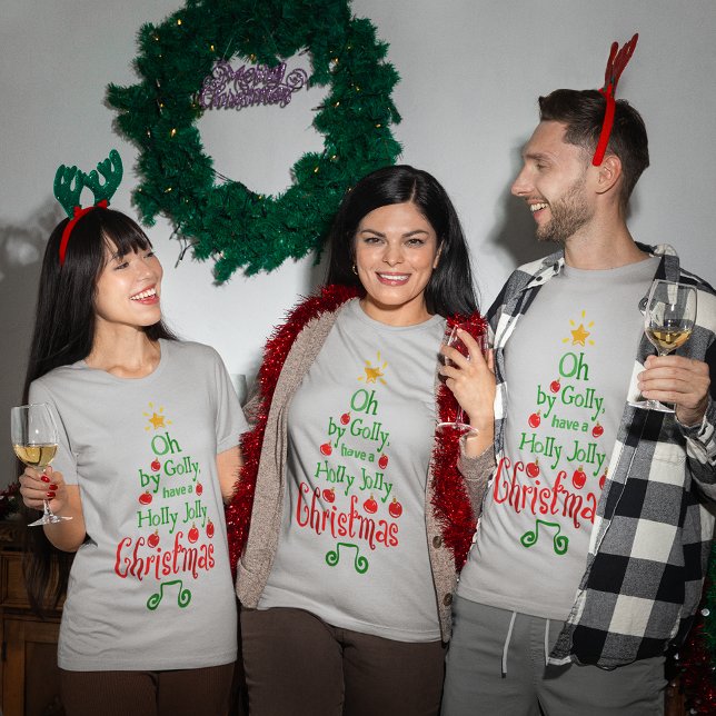 Camiseta Holly Jolly Navidades Typography Classic (Holly Jolly Christmas Typography Classic Song T-Shirt)