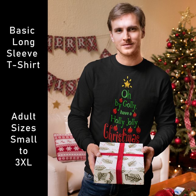 Camiseta Holly Jolly Navidades Typography Classic Song, ZSG (Holly Jolly Christmas Typography Classic Song, ZSG T-Shirt)