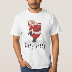 Camiseta Holly Jolly Skating Santa T-Shirt