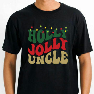 Camiseta Holly Jolly Uncle Navidades Groovy Black