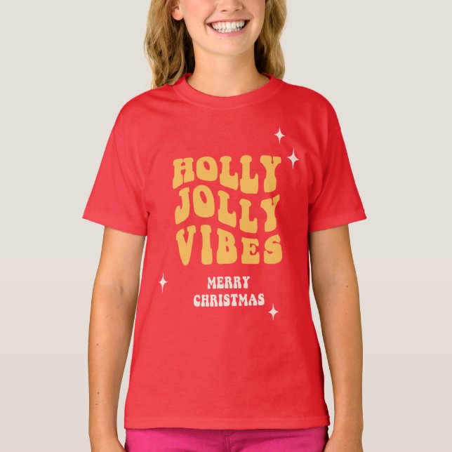 Camiseta Holly Jolly Vibes - Feliz Navidad (Anverso)