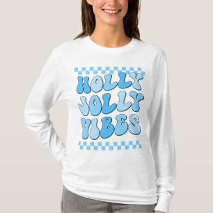 Camiseta Holly Jolly vibes, Navidades retro Long Sleeve