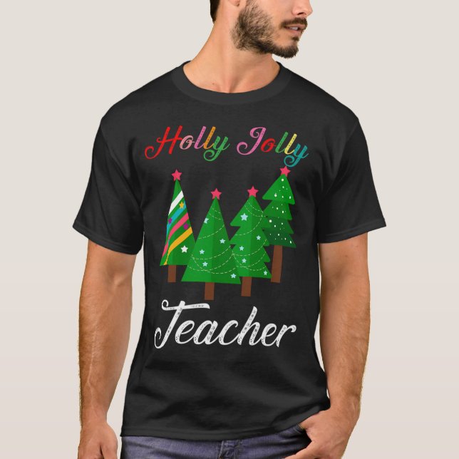 Camiseta Holly N Jolly Santa Navidades profesora divertida  (Anverso)