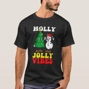 Camiseta Holly Navidades Jolly Retro Hippie Xmas Groovy Vib