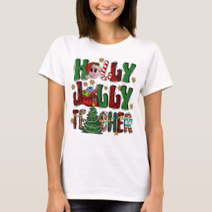 Camiseta Holly un alegre profesor de árbol de Navidad encie