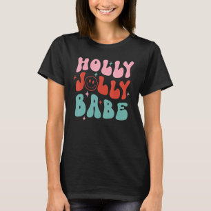 Camiseta Holly Xmas Jolly Baby Smiling Groovy Retro Christm