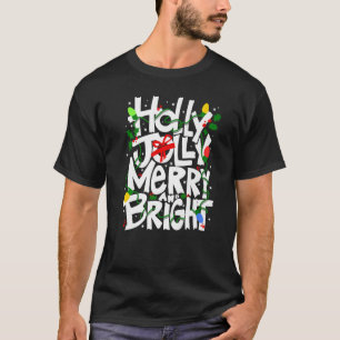 Camiseta Holly y Jolly, Merry y tee brillante, festivo, ki