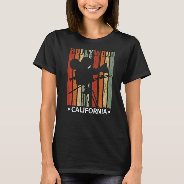 Camiseta Hollywood Califonia Estadounidense Vacaciones Viaj (Anverso)