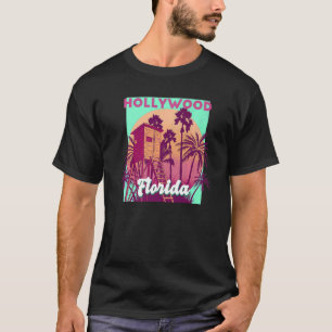Camiseta Hollywood FL Florida vintage retro escena oceánica