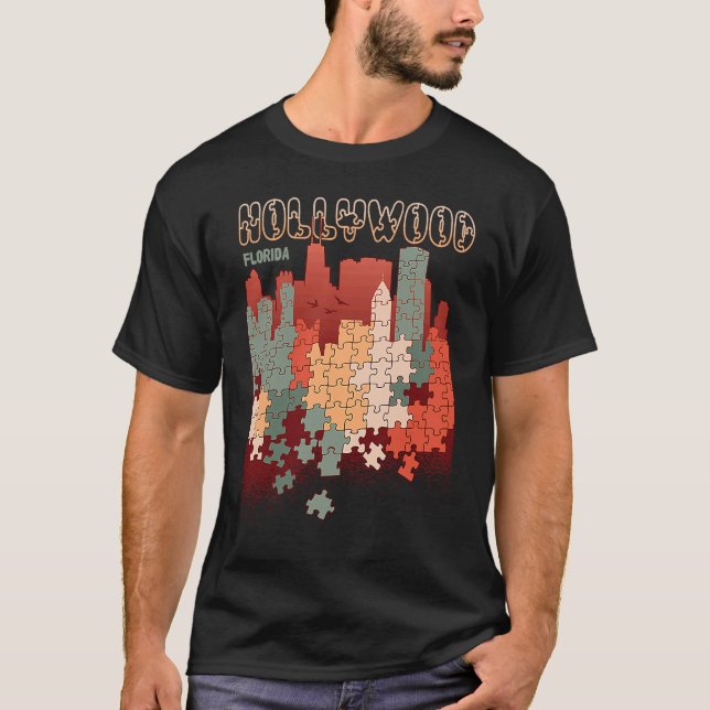 Camiseta Hollywood In Florida Travel Souvenir (Anverso)