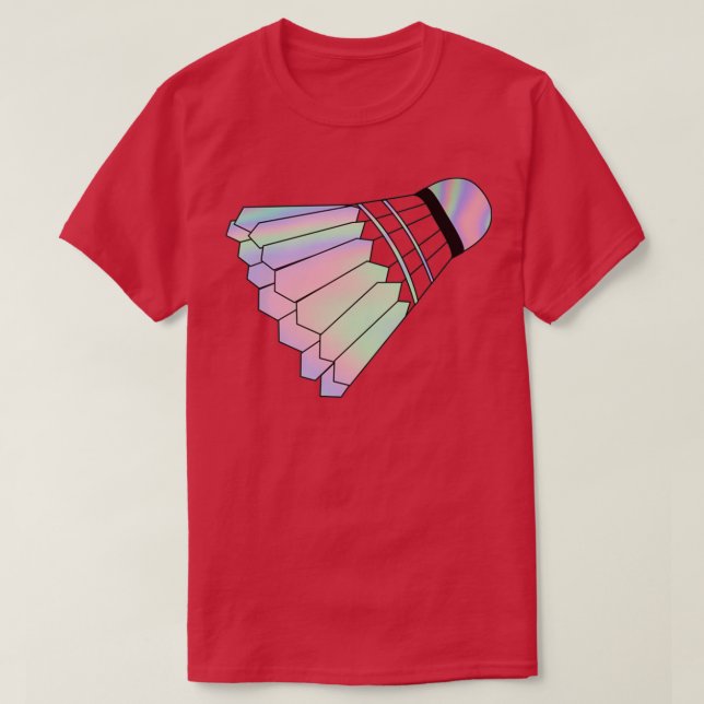 Camiseta holográfico badminton shuttlecock T (Diseño del anverso)