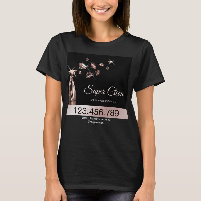 Camiseta Holograma de limpieza de casas de doncella (Anverso)