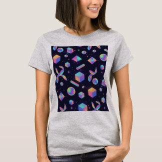 Camiseta Holographic 3D Geometric Space Aesthetic Tee