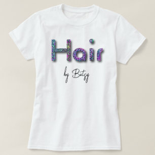 Camiseta Holographic Neon Purpurina Hair Stylist