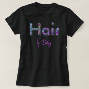 Camiseta Holographic Neon Purpurina Hair Stylist