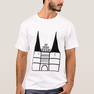 Camiseta "Holstentor, Lübeck"   Arte minimalista, monumento