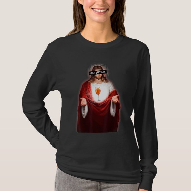 Camiseta Holy Aperoli God Holding a Glass of Wine (Anverso)