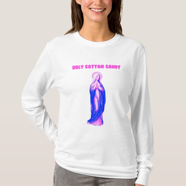Camiseta Holy Cotton Candy Vierge Marie Rose et Bleue (Anverso)