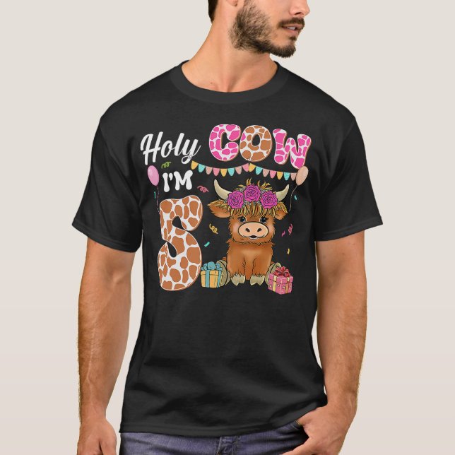 Camiseta Holy Cow I'm 5 Highland Cow Farming 5th Birthday 5 (Anverso)