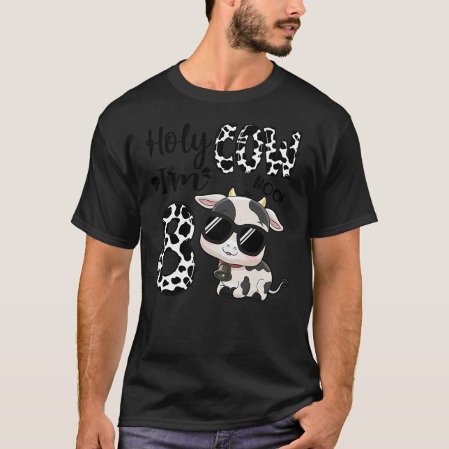 Camiseta Holy Cow I'm 8 Cow Lovers Farming 8th Birthday 8 Y (Anverso)