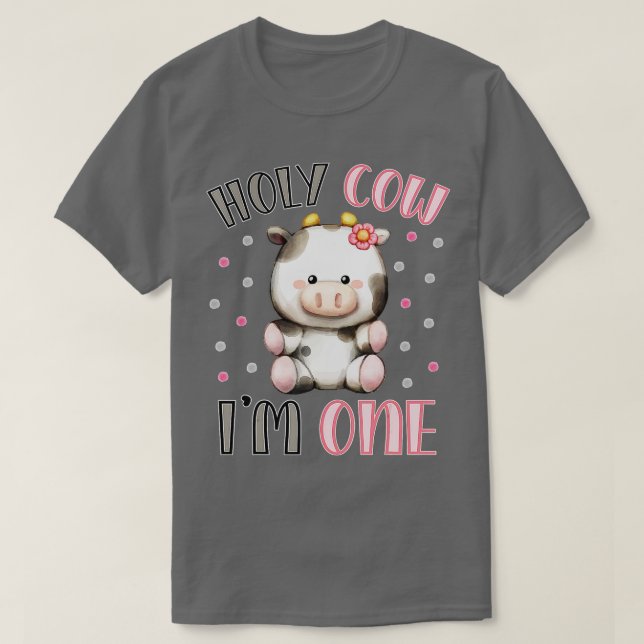 Camiseta Holy Cow I'm One Cute Farm Animal 1st Birthday for (Diseño del anverso)