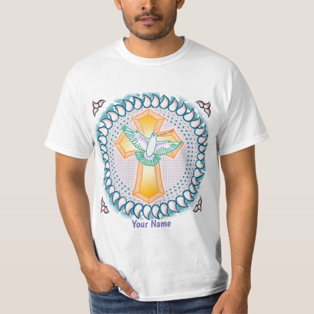 Camiseta Holy Dove Cruz cristiana T-Shirt (Anverso)