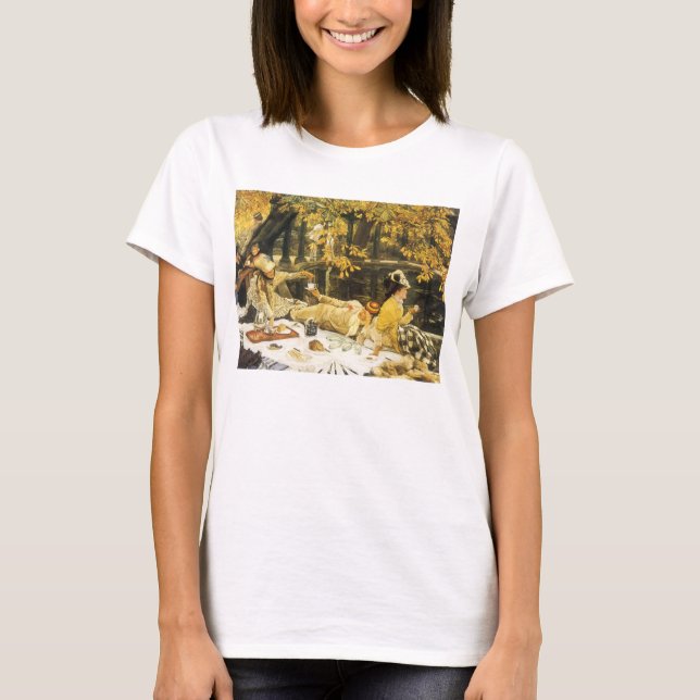 Camiseta Holyday, el picnic de James Tissot, arte victorian (Anverso)
