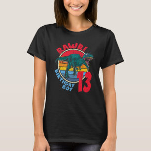 Camiseta Hombre 13 cumpleaños Rawr Tyrannosaurus Rex I Fa