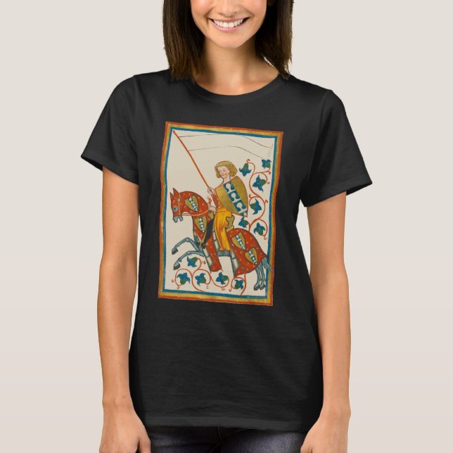 Camiseta Hombre a caballo: Manesse, el códice del siglo XIV (Anverso)