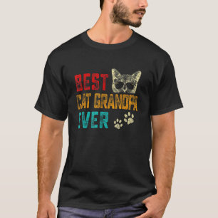 Camiseta Hombre Abuelo de Gatos Más Veterano Familia Mascot