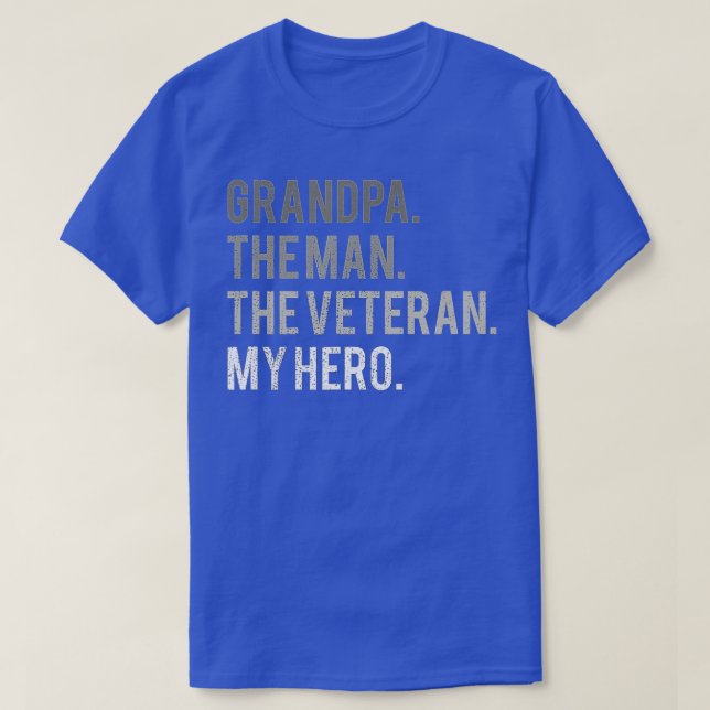 Camiseta Hombre Abuelo El Hombre El Veterano Mi Padre Héroe (Diseño del anverso)