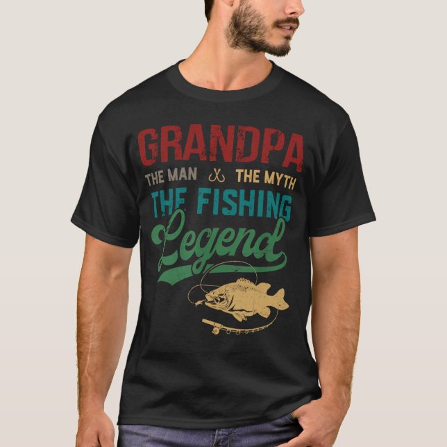 Camiseta Hombre Abuelo Hombre Mítico Leyenda de Pesca Pesca (Anverso)