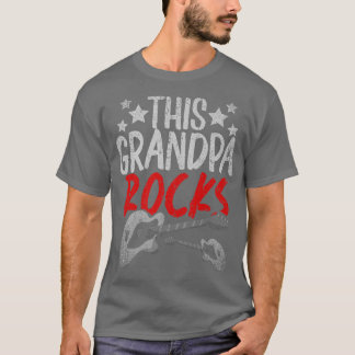 Camiseta Hombre, abuelo roca música guitarista bassi