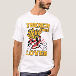 Camiseta Hombre Amante de las Patatas Fritas Blancas