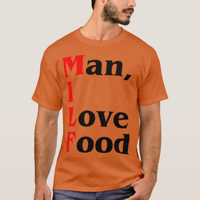 Camiseta HOMBRE AMO LA COMIDA divertido (Anverso)