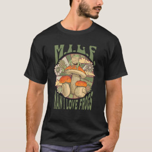 Camiseta Hombre Amo Las Ranas M I L F Mushroom Vintage Aest