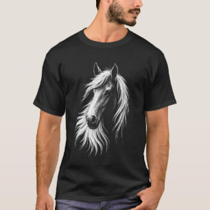 Camiseta Hombre Arte de Silueta de Caballo Occidental Vinta