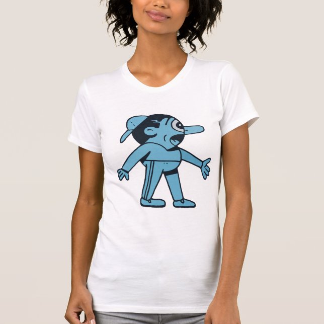Camiseta Hombre Azul camina perro. (Anverso)