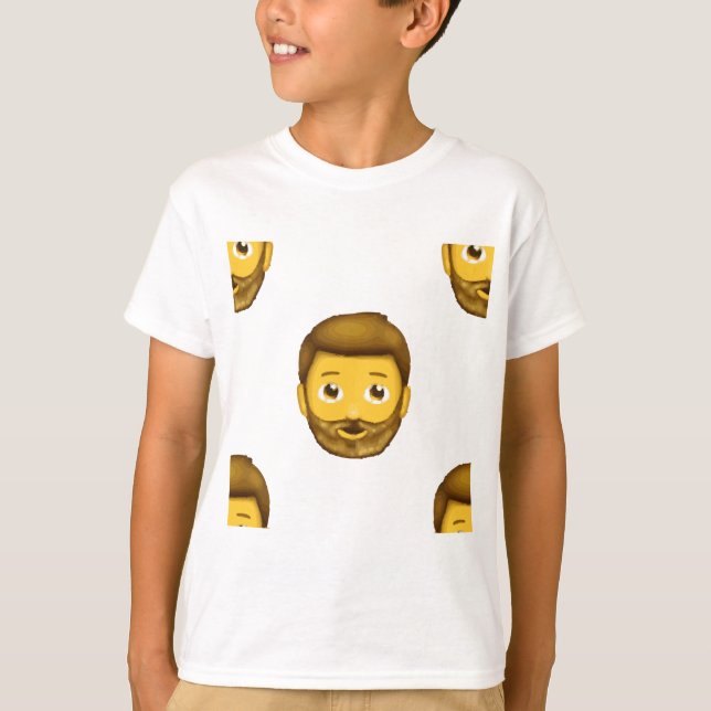 Camiseta hombre barbudo de emoji (Anverso)
