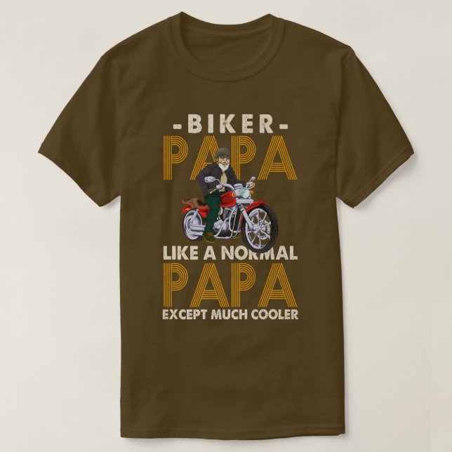 Camiseta Hombre Biker Papa Como Un Papa Normal Espera Mucho (Diseño del anverso)