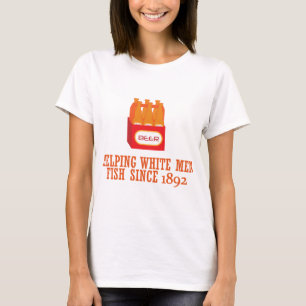 Camiseta Hombre blanco de ayuda de la CERVEZA pescar desde