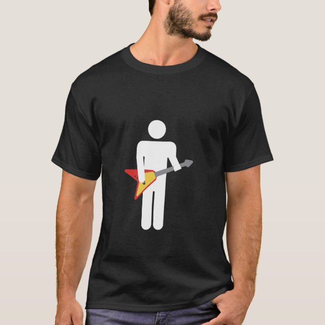 Camiseta Hombre blanco de la guitarra (Anverso)